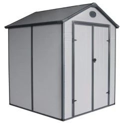 Abri De Jardin En Résine Gris 3,65m² + Kit De Fondation - JOBU -Jardin Fournitures Rabais abri de jardin en resine gris 365m kit de fondation jobu 5