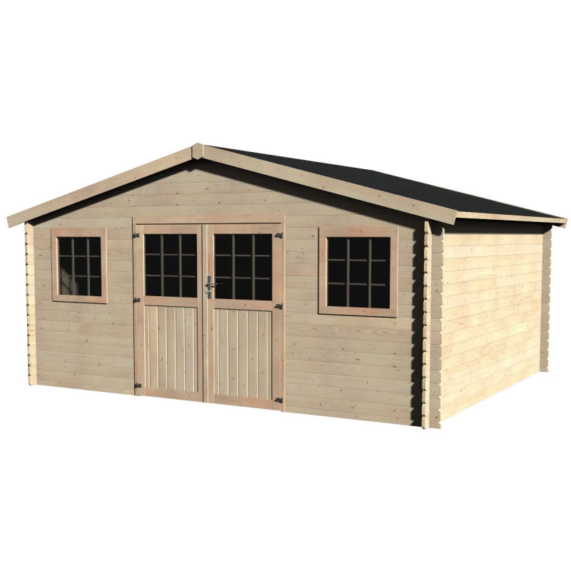 Abri De Jardin Floridan 20,48m² En Bois Massif 28mm Avec Double Porte Et 2 Fênetres – Décor Et Jardin 1 Abri De Jardin Floridan 20,48m² En Bois Massif 28mm Avec Double Porte Et 2 Fênetres – Décor Et Jardin