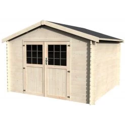 Abri De Jardin Flovene 11,45m² En Bois Massif 28mm Avec Double Porte – Décor Et Jardin