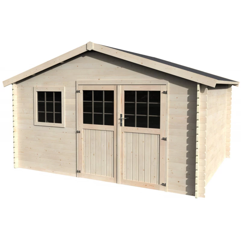 Abri De Jardin Frévent 14,10m² En Bois Massif 28mm Avec Double Porte Et Fenêtre – Décor Et Jardin 1 Abri De Jardin Frévent 14,10m² En Bois Massif 28mm Avec Double Porte Et Fenêtre – Décor Et Jardin