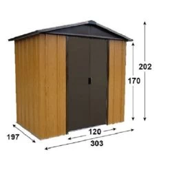 Abri De Jardin Métal Aspect Bois Et Marron 5,97m² + Kit D'ancrage Inclus - YARDMASTER -Jardin Fournitures Rabais abri de jardin metal aspect bois et marron 597m kit d ancrage inclus yardmaster 2
