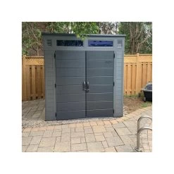 Abri De Jardin Polyéthylène 25mm Gris Foncé 4,88m² Modern + Plancher - SUNCAST -Jardin Fournitures Rabais abri de jardin polyethylene 25mm gris fonce 488m modern plancher suncast 2