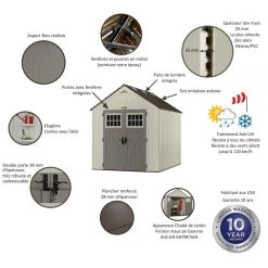 Abri De Jardin Polyéthylène 35mm 5,53m² Woodgrain + Plancher SUNCAST 9 Abri De Jardin Polyéthylène 35mm 5,53m² Woodgrain + Plancher SUNCAST -Jardin Fournitures Rabais abri de jardin polyethylene 35mm 553m woodgrain plancher suncast 3