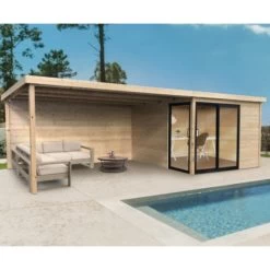 Abri De Jardin Sagres 23m² En Bois Massif 28mm Avec Terrasse Couverte - SOLID -Jardin Fournitures Rabais abri de jardin sagres 23m en bois massif 28mm avec terrasse couverte solid 3