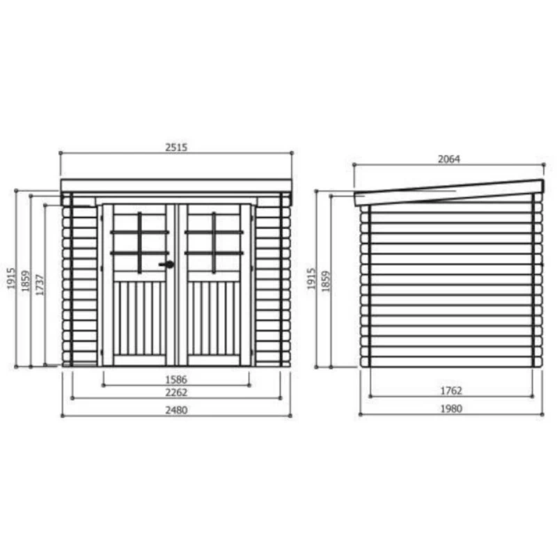 Abri De Jardin Stendal 4,91m² En Bois Massif 19mm à Toit Monopente - SOLID 2 Abri De Jardin Stendal 4,91m² En Bois Massif 19mm à Toit Monopente - SOLID – Image 2