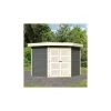 Abri De Jardin Toit Plat 5,95m² Bois Gris 19mm Goldendorf 5 - Karibu