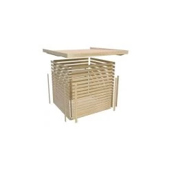 Abri De Jardin Toit Plat 5,95m² Bois Gris 19mm Goldendorf 5 - Karibu -Jardin Fournitures Rabais abri de jardin toit plat 595m en bois vitrifie gris 19mm goldendorf karibu 3