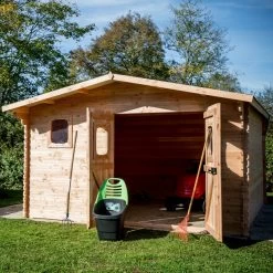 Abri De Jardin En Douglas DOMMAR 15,27m² Madriers 28mm + Couverture Onduline - HABRITA 11 Abri De Jardin En Douglas DOMMAR 15,27m² Madriers 28mm + Couverture Onduline - HABRITA -Jardin Fournitures Rabais abri dommar 1527m en madriers douglas 28mm sans plancher habrita 5