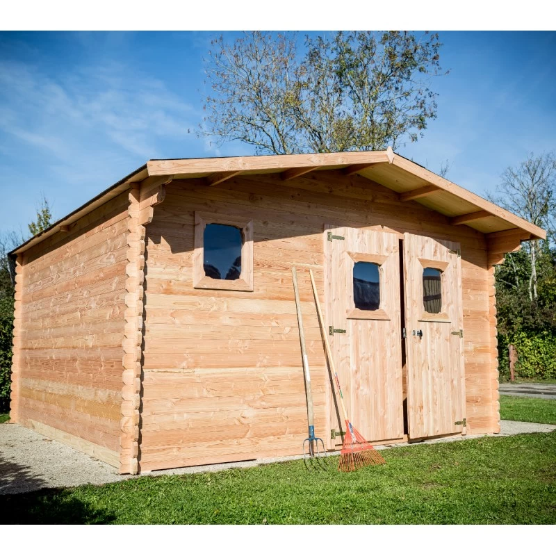 Abri De Jardin En Douglas DOMMAR 15,27m² Madriers 28mm + Couverture Onduline - HABRITA 1 Abri De Jardin En Douglas DOMMAR 15,27m² Madriers 28mm + Couverture Onduline - HABRITA