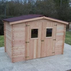 Abri De Jardin En Bois De Douglas 9,85m² DUBLIN 28mm + Couverture Onduline - HABRITA 9 Abri De Jardin En Bois De Douglas 9,85m² DUBLIN 28mm + Couverture Onduline - HABRITA -Jardin Fournitures Rabais abri dublin 532m en madriers douglas 28mm sans plancher habrita 4