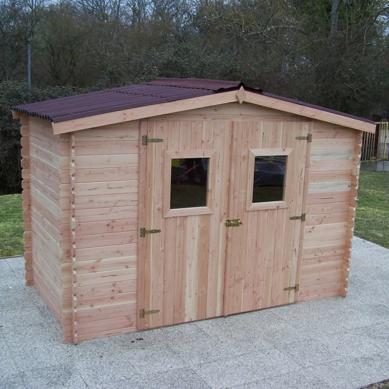Abri De Jardin En Bois De Douglas 9,85m² DUBLIN 28mm + Couverture Onduline - HABRITA 5 Abri De Jardin En Bois De Douglas 9,85m² DUBLIN 28mm + Couverture Onduline - HABRITA – Image 5