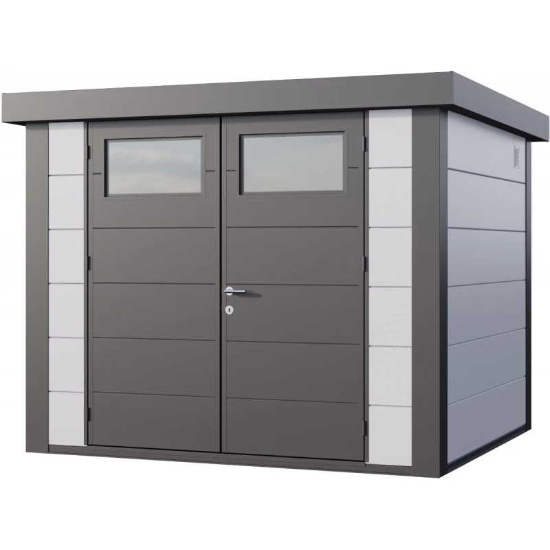 Abri En Acier Galvanisé Gris Blanc 6,4m² Avec Double Porte Eleganto 2724 Telluria 1 Abri En Acier Galvanisé Gris Blanc 6,4m² Avec Double Porte Eleganto 2724 Telluria