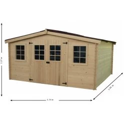 Abri En Bois Massif 12,65m² – Madriers 28mm + Couverture Plaques Ondulées -Jardin Fournitures Rabais abri en bois massif 12m madriers 28mm couverture plaques ondulees 3