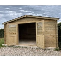 Abri En Bois Massif 12m² PRIMO 28mm Traité Teinté Marron Gardy Shelter -Jardin Fournitures Rabais abri en bois massif 12m primo 28mm traite teinte marron gardy shelter 2