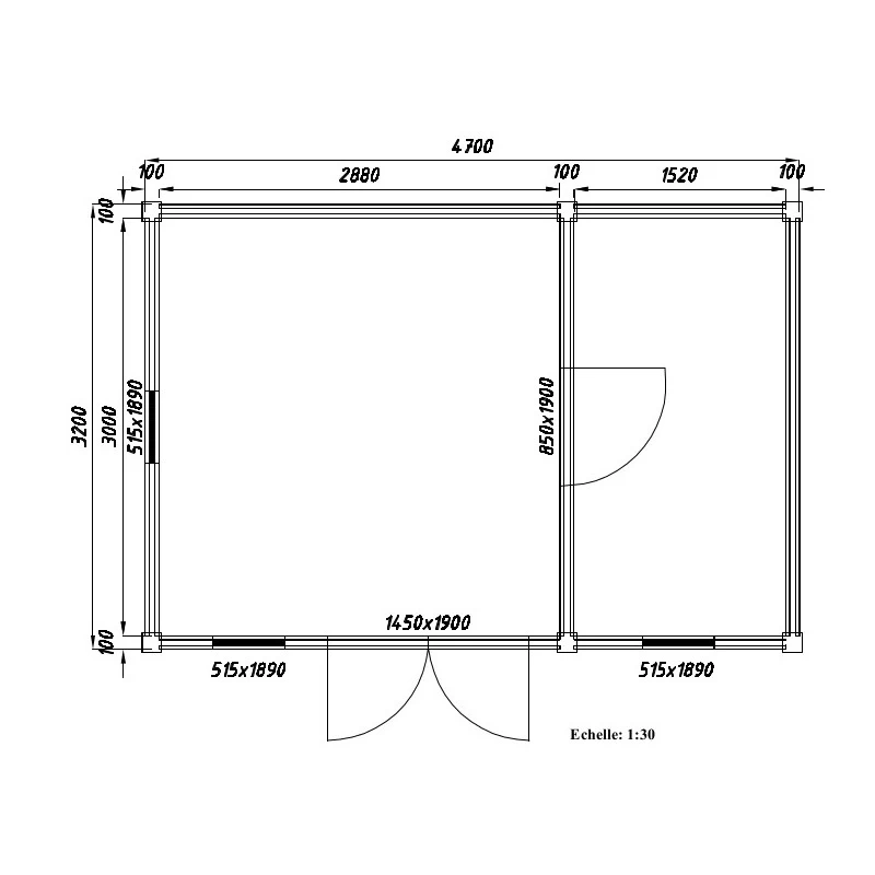 Abri En Bois Massif 15m² Avec Isolation 100mm MODERNE Gardy Shelter 4 Abri En Bois Massif 15m² Avec Isolation 100mm MODERNE Gardy Shelter – Image 4