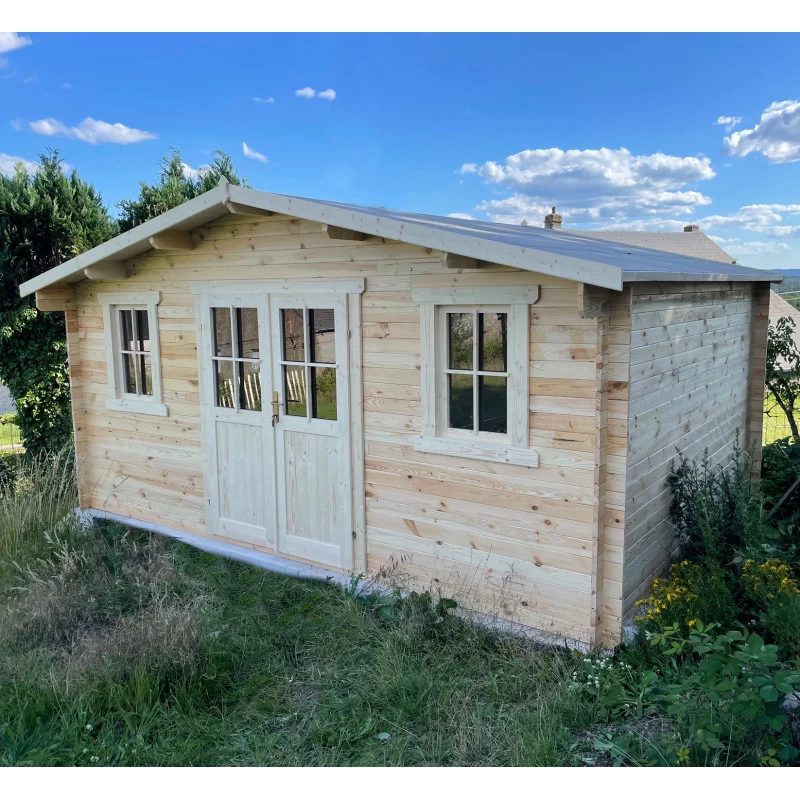 Abri En Bois Massif 19,82m² PLUS - Madriers 28mm Gardy Shelter 2 Abri En Bois Massif 19,82m² PLUS - Madriers 28mm Gardy Shelter – Image 2