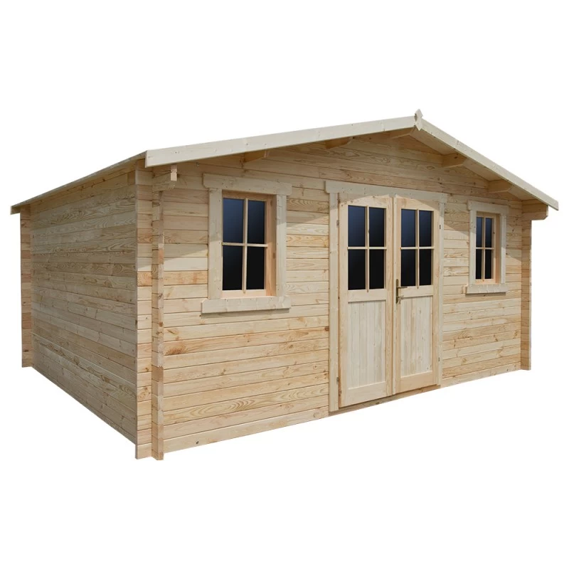 Abri En Bois Massif 19,82m² PLUS - Madriers 28mm Gardy Shelter 1 Abri En Bois Massif 19,82m² PLUS - Madriers 28mm Gardy Shelter