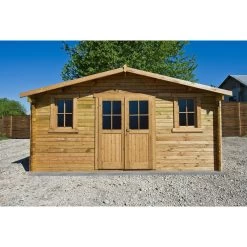 Abri En Bois Massif 19,8m² PLUS 28mm Traité Teinté Marron Gardy Shelter 8 Abri En Bois Massif 19,8m² PLUS 28mm Traité Teinté Marron Gardy Shelter -Jardin Fournitures Rabais abri en bois massif 198m plus 28mm traite teinte marron gardy shelter 2