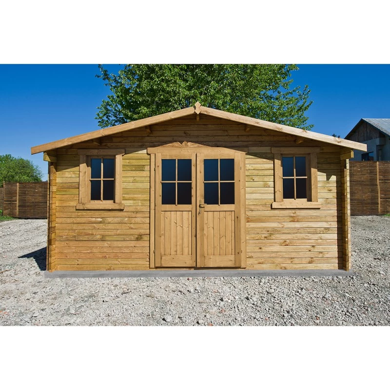 Abri En Bois Massif 19,8m² PLUS 40mm Traité Teinté Marron Gardy Shelter 3 Abri En Bois Massif 19,8m² PLUS 40mm Traité Teinté Marron Gardy Shelter – Image 3