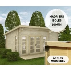 Abri En Bois Massif 22m² Avec Isolation Madriers 100mm Gardy Shelter
