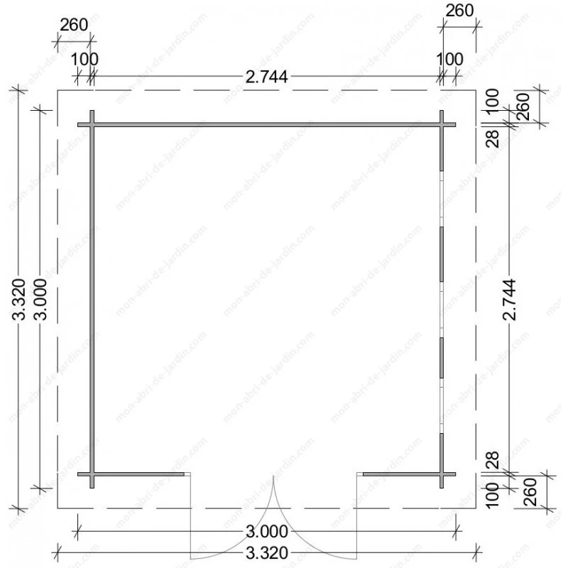 Abri En Bois Massif 9m² MODERNE Traité Marron 40mm Gardy Shelter 4 Abri En Bois Massif 9m² MODERNE Traité Marron 40mm Gardy Shelter – Image 4