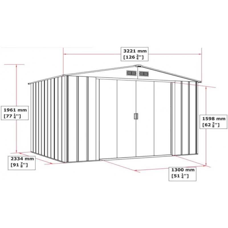 Abri En Métal Parois Hautes Anthracite Colussus 7,79m² DURAMAX + Kit Ancrage 3 Abri En Métal Parois Hautes Anthracite Colussus 7,79m² DURAMAX + Kit Ancrage – Image 3