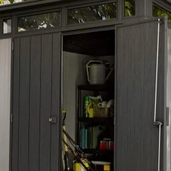 Abri En Résine Brossée Monopente Brossium 4,7m² + Plancher Keter -Jardin Fournitures Rabais abri en resine brossee monopente brossium 47m plancher keter 3