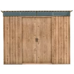 Abri Monopente En Métal Imitation Bois Skylight 4,84m² - DURAMAX + Kit D'ancrage -Jardin Fournitures Rabais abri monopente en metal imitation bois skylight 484m duramax 4