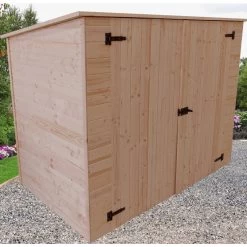 Abri Mural En Bois Brut 2,37m² Avec Large Double Porte - Habrita -Jardin Fournitures Rabais abri mural en bois brut 237m avec large double porte habrita 2