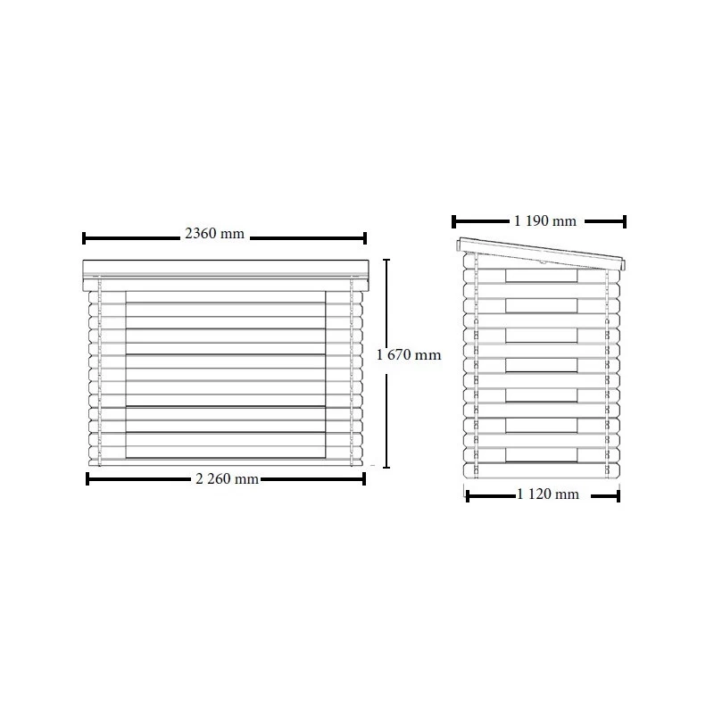 Abri Range-bûches 4 Stères Madriers Massif 20mm Certifié 3 Abri Range-bûches 4 Stères Madriers Massif 20mm Certifié – Image 3