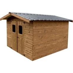 Abri Therma 10,60m² En Bois Thermo Traité Et Toit En Acier HABRITA -Jardin Fournitures Rabais abri therma 1033m en bois thermo traite et toit en acier habrita 3