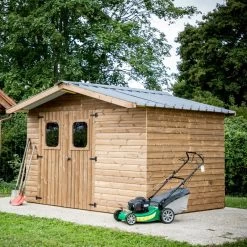 Abri Therma 10,60m² En Bois Thermo Traité Et Toit En Acier HABRITA -Jardin Fournitures Rabais abri therma 1033m en bois thermo traite et toit en acier habrita 5