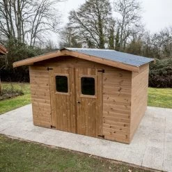 Abri Thermabri 12,31m² En Bois Thermo Traité Toiture En Acier HABRITA -Jardin Fournitures Rabais abri thermabri 1197m en bois thermo traite toiture en acier habrita 2