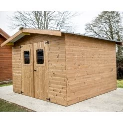 Abri Thermabri 12,31m² En Bois Thermo Traité Toiture En Acier HABRITA -Jardin Fournitures Rabais abri thermabri 1197m en bois thermo traite toiture en acier habrita 4