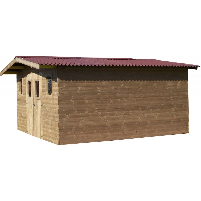 Abri Thermabri 23,82m² En Bois Thermo Traité Toiture Onduline HABRITA 2 Abri Thermabri 23,82m² En Bois Thermo Traité Toiture Onduline HABRITA – Image 2