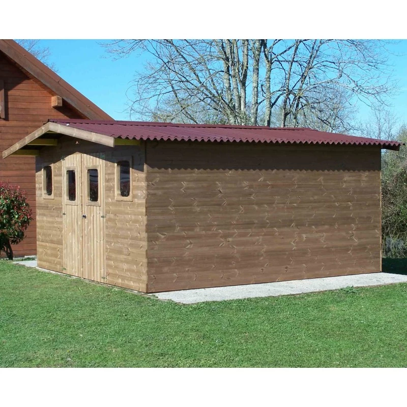 Abri Thermabri 23,82m² En Bois Thermo Traité Toiture Onduline HABRITA 1 Abri Thermabri 23,82m² En Bois Thermo Traité Toiture Onduline HABRITA