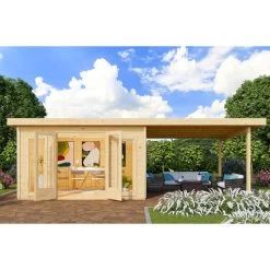 Abri Toit Plat 13,60m² Bois Massif 40mm Radeburg 3 Avec Appentis 330cm – Karibu 8 Abri Toit Plat 13,60m² Bois Massif 40mm Radeburg 3 Avec Appentis 330cm – Karibu -Jardin Fournitures Rabais abri toit plat 1360m bois massif 40mm radeburg 3 avec appentis 330cm karibu 2