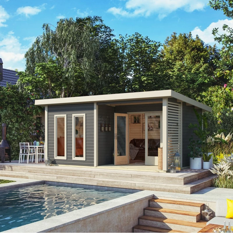 Abri Toit Plat 18,78m² Bois Massif Gris Terre 40mm Radeburg 5 – Karibu 1 Abri Toit Plat 18,78m² Bois Massif Gris Terre 40mm Radeburg 5 – Karibu