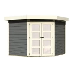 Abri Toit Plat 4,62m² Goldendorf 3 En Bois Vitrifié Gris 19mm - Karibu 4 Abri Toit Plat 4,62m² Goldendorf 3 En Bois Vitrifié Gris 19mm - Karibu -Jardin Fournitures Rabais abri toit plat 462m goldendorf 3 en bois vitrifie gris 19mm karibu 1