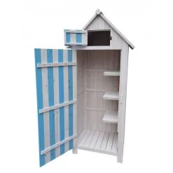 Armoire De Jardin En Bois Lasuré Bleu Et Blanc 0,41m² - Habrita 7 Armoire De Jardin En Bois Lasuré Bleu Et Blanc 0,41m² - Habrita -Jardin Fournitures Rabais armoire de jardin en bois lasure bleu et blanc 041m habrita 2
