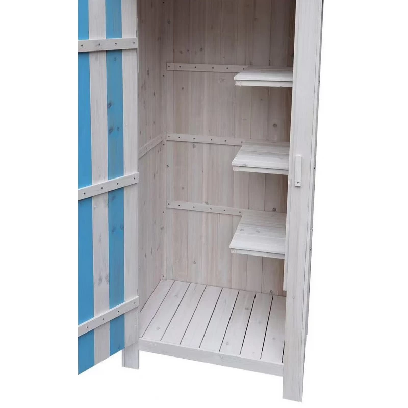 Armoire De Jardin En Bois Lasuré Bleu Et Blanc 0,41m² - Habrita 5 Armoire De Jardin En Bois Lasuré Bleu Et Blanc 0,41m² - Habrita – Image 5