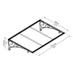 Auvent Marquise En Polycarbonate 2 Mm VENUS™ 1350 – Palram - Canopia -Jardin Fournitures Rabais auvent marquise en polycarbonate 2 mm venus 1350 palram 3