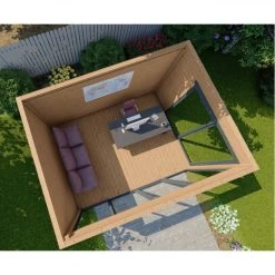 Bureau De Jardin En Bois Massif 11,8m² - Madriers 40mm Traités Teinté Marron Gardy Shelter -Jardin Fournitures Rabais bureau de jardin en bois massif 118m madriers 40mm traites teinte marron gardy shelter 3
