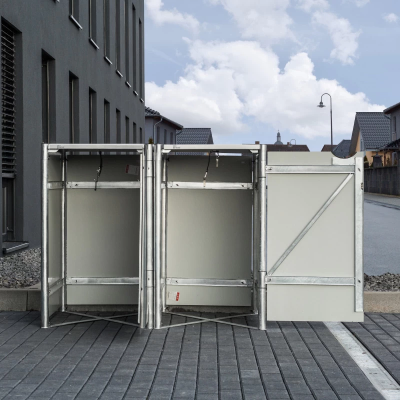 Cache-poubelle 2 Compartiments Müllbox En Aluminium Gris 2x240L – HIDE 4 Cache-poubelle 2 Compartiments Müllbox En Aluminium Gris 2x240L – HIDE – Image 4