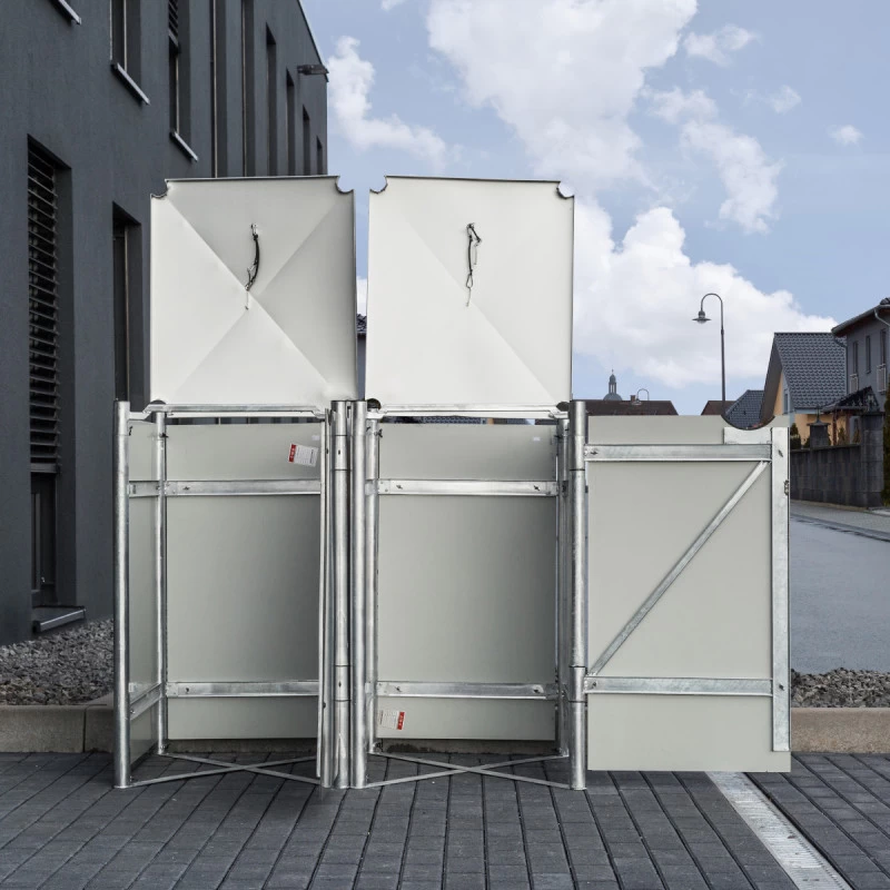 Cache-poubelle 2 Compartiments Müllbox En Aluminium Gris 2x240L – HIDE 5 Cache-poubelle 2 Compartiments Müllbox En Aluminium Gris 2x240L – HIDE – Image 5