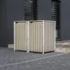 Cache-poubelle 2 Compartiments Müllbox En Bois Traité Gris 2x240L – HIDE