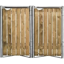 Cache-poubelle 2 Compartiments Müllbox En Bois Traité Naturel 2x240L – HIDE -Jardin Fournitures Rabais cache poubelle 2 compartiments mullbox en bois traite naturel 2x240l hide 2