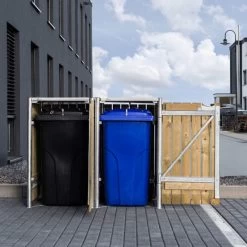 Cache-poubelle 2 Compartiments Müllbox En Bois Traité Naturel 2x240L – HIDE -Jardin Fournitures Rabais cache poubelle 2 compartiments mullbox en bois traite naturel 2x240l hide 5