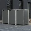 Cache-poubelle 3 Compartiments Müllbox En Aluminium Gris 3x240L – HIDE