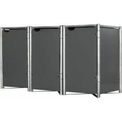 Cache-poubelle 3 Compartiments Müllbox En Aluminium Gris 3x240L – HIDE 8 Cache-poubelle 3 Compartiments Müllbox En Aluminium Gris 3x240L – HIDE -Jardin Fournitures Rabais cache poubelle 3 compartiments mullbox en aluminium gris 3x240l hide 2
